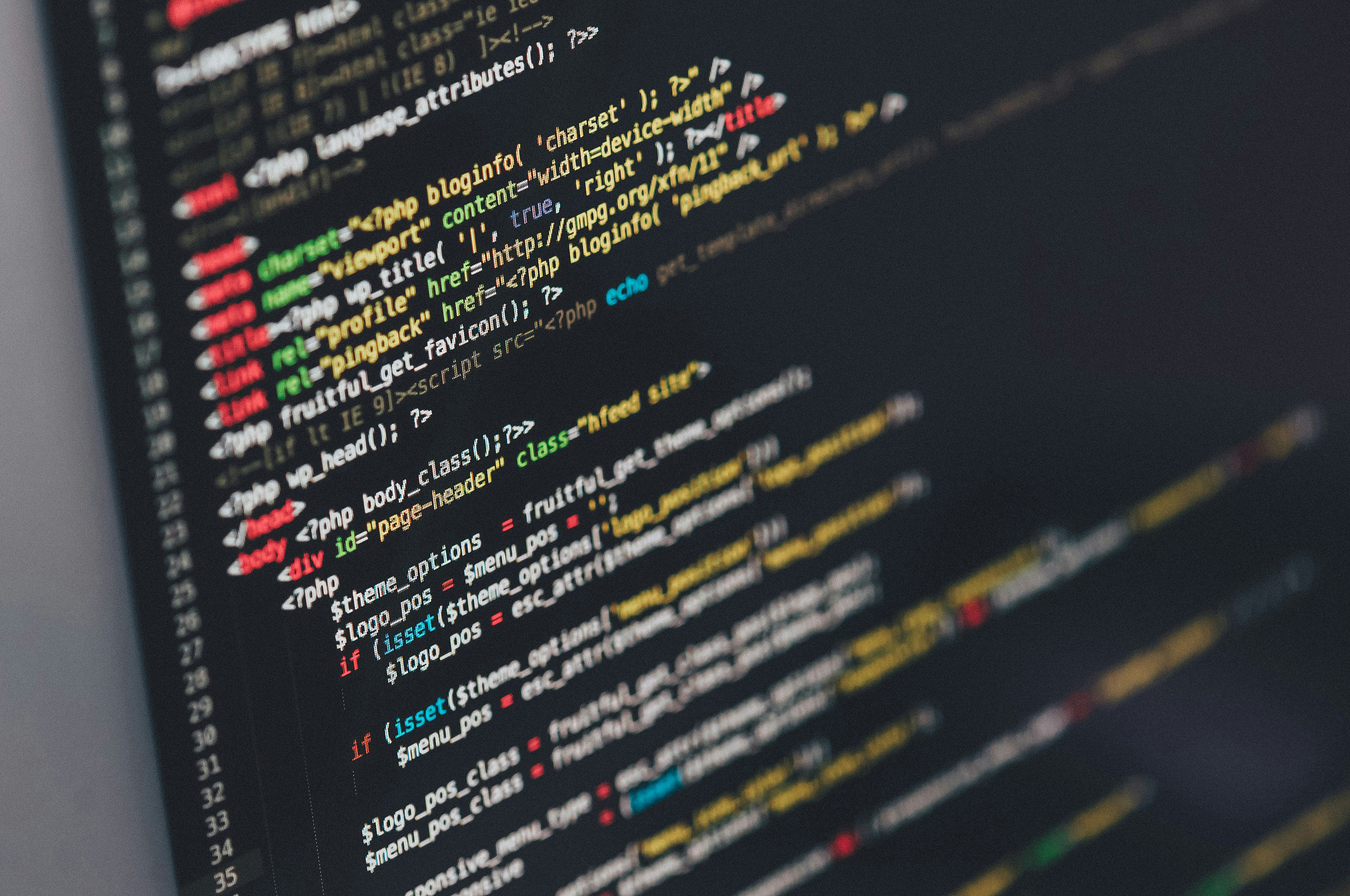 A close up image of a computer screen with code displayed